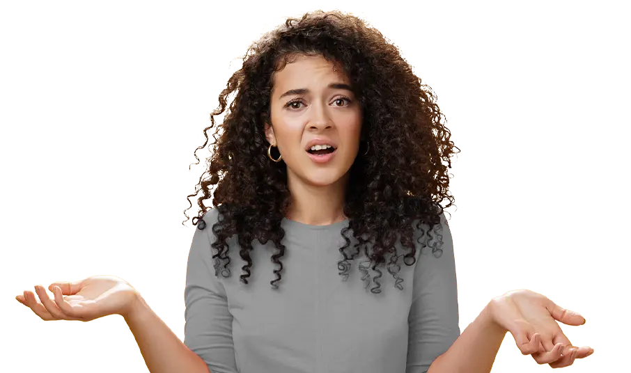 Woman with a frustrated expression